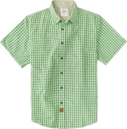 Vista 24 de Dubinik® Camisas de manga corta con botones para hombre, 100% algodón, a cuadros, camisas casuales con bolsillo