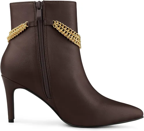 Vista 7 de Allegra K Botines de tacón de aguja puntiagudo para mujer, M