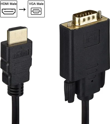 Vista 3 de Cable HDMI a VGA chapado en oro 1080P HDMI macho a VGA macho cable convertidor de video activo (6 pies/5.9 ft)