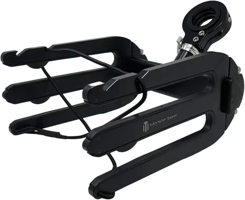 Vista 2 de Monster Tower Estante para wakeboard – liberación rápida, ajuste universal para torres de wakeboard, rotación de 360 grados, parachoques de goma