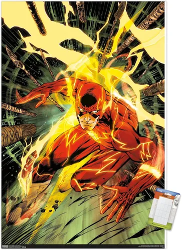 Vista 12 de Trends International DC Comics - Póster de pared de The Flash - Spears, 14.725 x 22.375 pulgadas, versión enmarcada de madera de granero