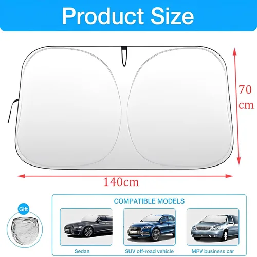 Vista 9 de 1 Pack Premium Windshield Sunvisor for Honda HR-V 2022 2023 2024 2025, Car Sun Visor Protector Block,Heat Insulated,Foldable,Temperature