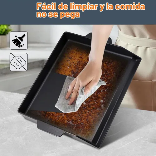 Vista 5 de Criditpid Plancha universal de hierro fundido grande con paredes laterales extra altas para parrillas de gas, carbón, parrilla Blackstone de 20
