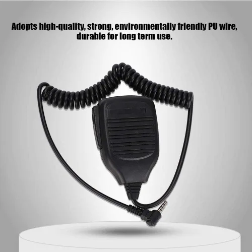Vista 2 de PTT Mini micrófono de mano impermeable micrófono altavoz, UV3R micrófono de mano para Baofeng para Yaesu radio bidireccional Walkie Talkie