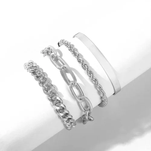 Vista 28 de Long tiantian Pulsera de oro gruesa para mujer, pulseras de oro delicadas, pulseras para mujer, pulseras apilables de eslabones de cadena
