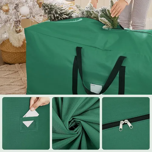 Vista 7 de SONGMICS Bolsa de almacenamiento para árbol de Navidad, hasta 9 pies, tela Oxford 600D resistente al desgaste, contenedor de almacenamiento