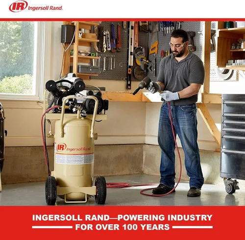 Vista 17 de Ingersoll Rand P1.5IU-A9 2hp 20 gal Compresor de una etapa (115/1) 42663401 Delivers 5.2 CFM at 90 PSI, features a 20-gallon tank and durable