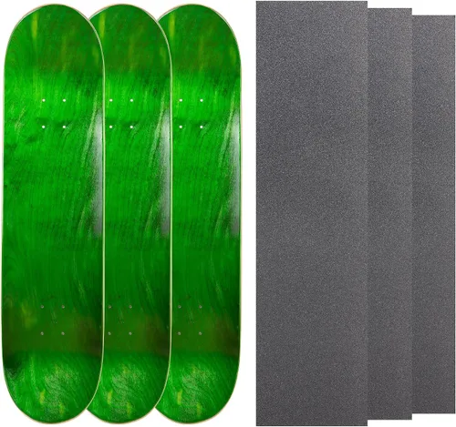 Vista 20 de Cal 7 Tablas de patineta de arce en blanco con cinta de agarre (paquete de 3, combinaciones)