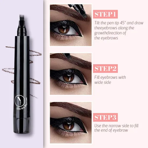 Vista 5 de 3 lápices de cejas Matezis Matezis, lápiz de cejas Microblading impermeable 3D, nuevo lápiz mágico para cejas, lápiz de cejas Microblading Marrón