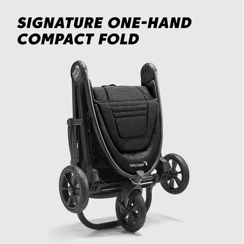 Vista 6 de Baby Jogger Carriola City Mini GT2 para todo terreno, color negro, completa con asa ajustable, freno de estacionamiento manual y adaptador