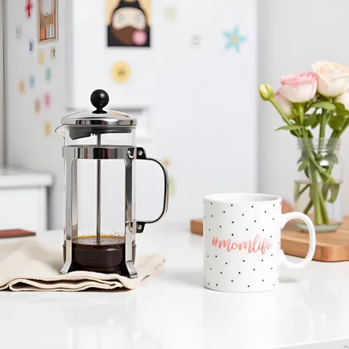 Vista 2 de Little Pear Taza Mom Life, Taza de Café de Cerámica, Regalo Ideal para Madres Nuevas y Futuras, Apta para Lavavajillas y Microondas, 13 onzas