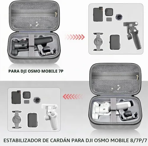 Vista 12 de ANKHOH Funda de cardán para DJI Osmo Mobile 8/7P/7, bolso de hombro de Gris