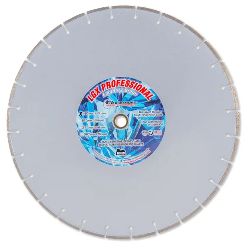 Vista 10 de LGX Cuchilla Lapidaria Profesional, 5 Pulgadas X .020" X Eje de 5/8", Borde Continuo Sinterizado Unido Premium (0.5mm)