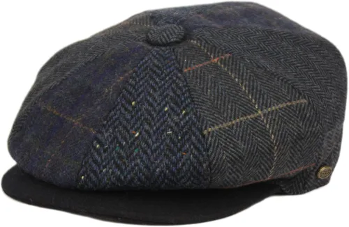 Vista 4 de Sombrero clásico de 8 paneles de mezcla de lana Newsboy Snap Brim Collection para hombre