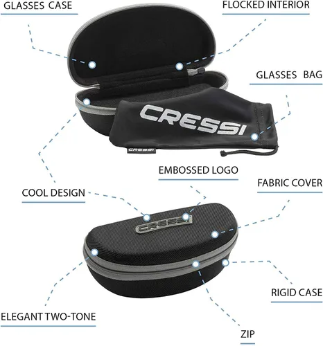 Vista 3 de Cressi Bahia - Lentes de sol deportivos para adultos lentes polarizados funda protectora lo mejor para navegar navegar pescar y correr
