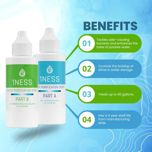 Vista 5 de 1ness Kit de dióxido de cloro - Ácido clorhídrico 4% y solución de sodio (2 oz A + 2 oz B)