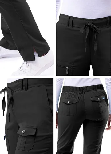 Vista 4 de Adar Pro Scrubs para mujer, pantalones de yoga ajustados para piernas