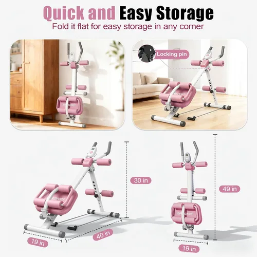 Vista 6 de EPHESPORT 2-in-1 Crunch & Sit-Up Ab Machine with Knee & Back Protection