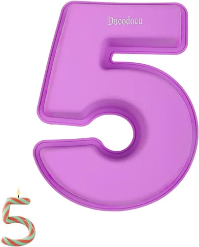 Vista 12 de Ducodocu Molde grande de silicona para tartas con números 3D, molde para hornear DIY para cumpleaños, aniversario, número de 0