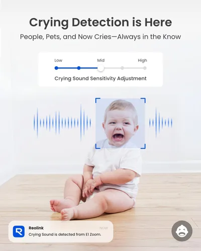 Vista 4 de REOLINK Cámara de seguridad para interiores, cámara WiFi enchufable Super HD de 5MP con PTZ, seguimiento automático, IA humana/mascota, ideal