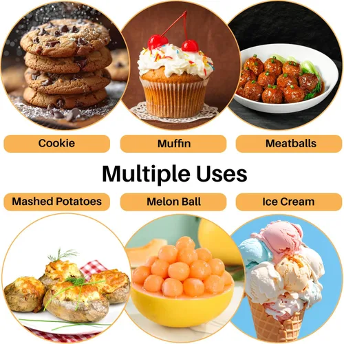 Vista 7 de JUNADAEL J Cuchara de galletas de 4 cucharadas, cucharadas de galletas de 2 onzas para hornear, cuchara para magdalenas para hornear, agarre cómodo