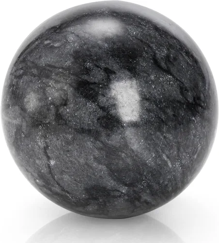Vista 4 de Lyellfe Juego de 4 bolas Baoding de piedra de mármol, bolas de meditación de 2 pulgadas con caja, pelota de masaje de ejercicio chino para manos