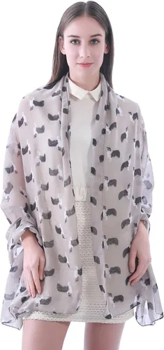 Vista 4 de Border Collie - Bufanda ligera con estampado de perro para mujer