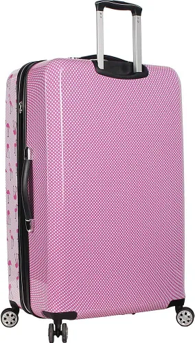 Vista 4 de Betsey Johnson Maleta rígida de equipaje de 3 piezas con ruedas giratorias 20 pulgadas 26 pulgadas 30 pulgadas talla única puntal flamenco Puntal