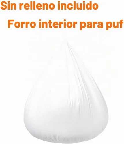 Vista 7 de Puf de repuesto para puf, para puf, silla, sofá perezoso, forro interior con cremallera, sin relleno, fácil limpieza, forro interior de puf blanco