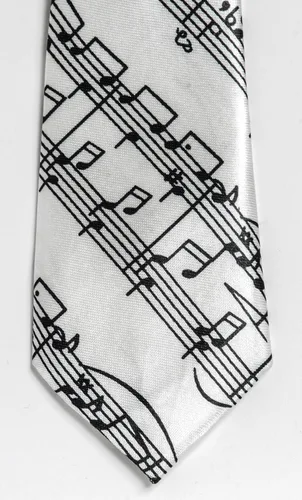 Vista 2 de Corbata estampada con notas musicales para hombres y niños, súper flaca, con tema divertido