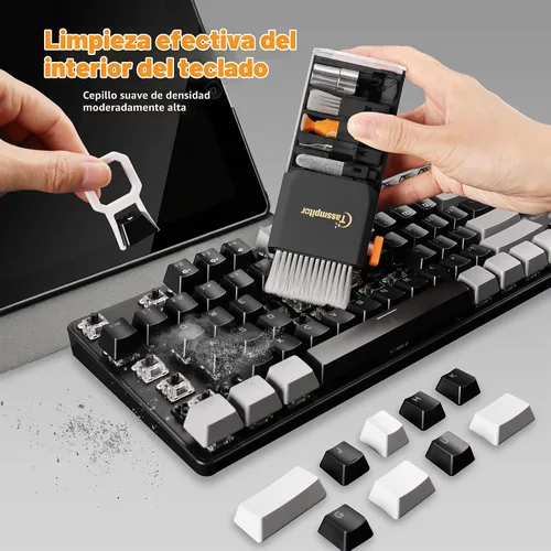 Vista 2 de Kit de Limpieza de Teclado, Limpiador de Teclado, Limpiador Todo en Uno para Pantalla de Computadora y Laptop, Kit de Limpieza Electrónica Compacto