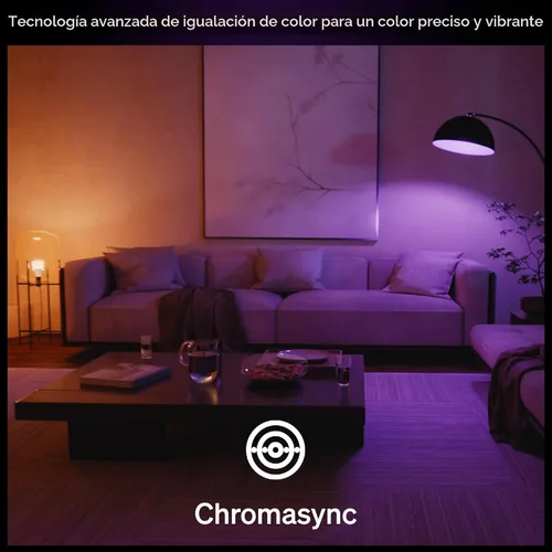 Vista 6 de Philips Hue Bombilla LED inteligente A19 de 7.2 W, E26, paquete de 1