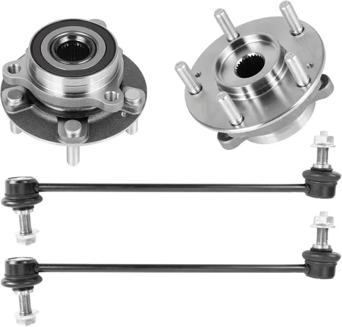Vista 80 de Detroit Axle - Kit de suspensión delantera 4WD para Nissan Frontier Pathfinder Xterra, 2 cubos de rodamientos de ruedas, 2 brazos de control