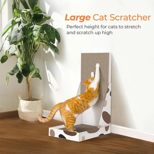 Vista 2 de ComSaf Rascador de gatos en forma de L, poste rascador de gatos de 25 pulgadas para gatos de interior y adultos con caja de arañazos para gatos