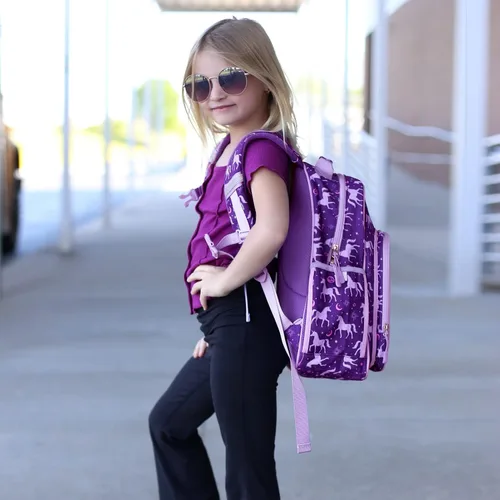 Vista 8 de mibasies Mochila para niñas pequeñas, mochila para niñas, preescolar jardín de infantes y escuela primaria, Horóscopo Unicorni, Niños-16L US