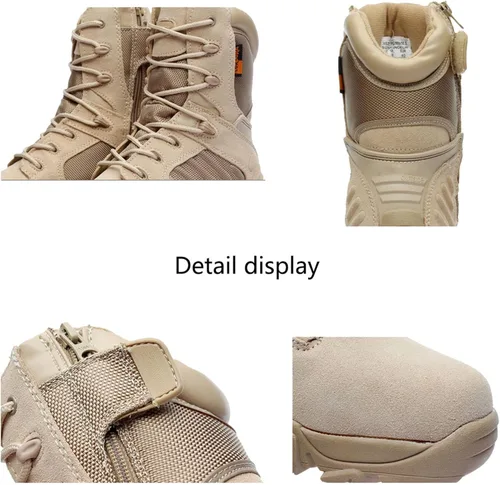 Vista 4 de Kervaky Botas tácticas para hombre, botas militares, botas duraderas, botas de senderismo, botas ligeras, botas para exteriores