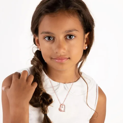 Vista 4 de Anoup Collar con inicial de unicornio, chapado en oro de 14 quilates, hipoalergénico con circonita cúbica, colgante de diamante simulado, joyería