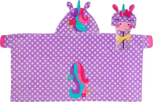 Vista 10 de Stephen Joseph, Toalla de playa con capucha para niños y niñas (3-8 años), toalla de baño tipo poncho con capucha, algodón suave y absorbente