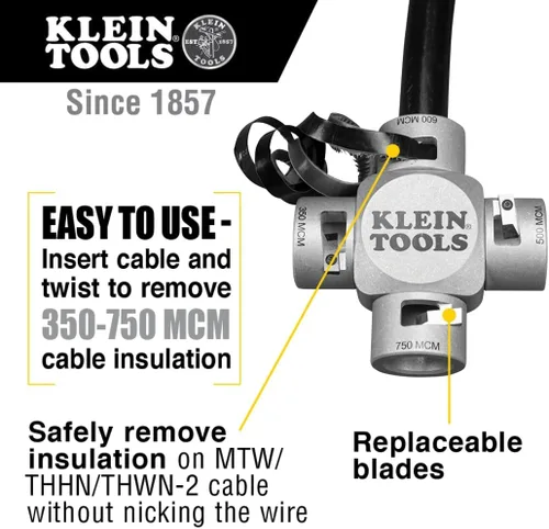 Vista 2 de Klein Tools 21050 Pelador de cable grande (750-350 MCM)