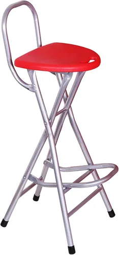 Vista 9 de Be&xn Taburetes plegables para adultos, portátil, taburete plegable de 28 pulgadas, resistente, taburetes de bar altos para interiores con asa Azul