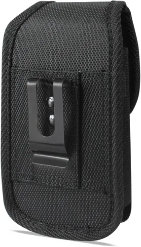 Vista 2 de Funda de lona vertical con clip para cinturón y trabilla para cinturón compatible con Kyocera Dura XV Extreme