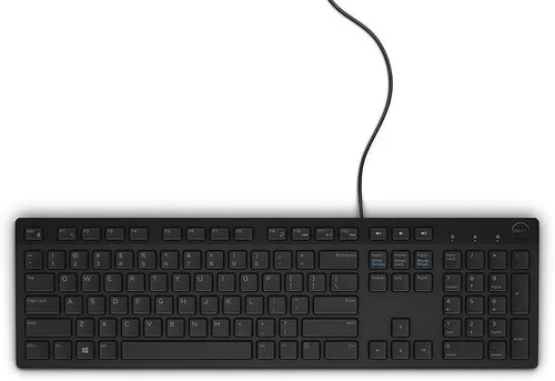 Vista 2 de DELL - Teclado de escritorio con cable USB multimedia, en inglés, Modelo: KB216. (Idioma español no garantizado), Negro
