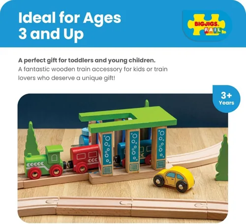 Vista 3 de Bigjigs Rail Arandela de tren de madera: otras marcas principales de rieles de madera son compatibles