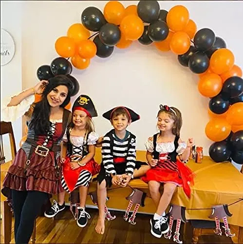 Vista 6 de Toddlers Pirate Costume Girls, Buccaneer Princess Costume Kids, Cruise Pirate Night Outfits for Girls 3-10 Years