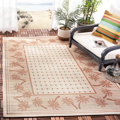 Vista 9 de SAFAVIEH Courtyard Collection - Alfombra de pasillo, 2 pies 3 pulgadas x 6 pies 7 pulgadas, color azul y marfil, no desprende pelusa y de fácil