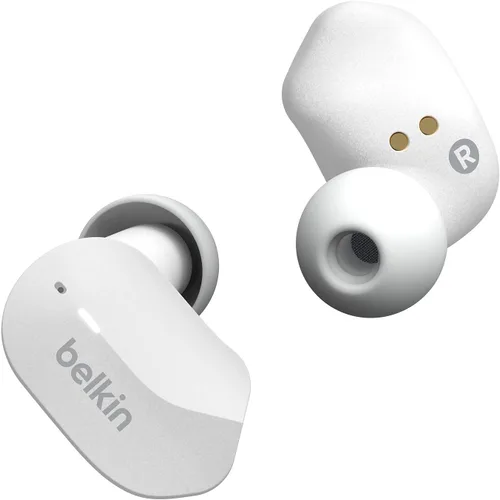 Vista 2 de Belkin SoundForm - Auriculares inalámbricos verdaderos, auriculares Bluetooth con micrófono, controles táctiles, IPX5 resistentes al sudor y a