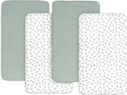 Vista 21 de Juego de 4 sábanas de moisés para bebé, compatibles con 4moms Mamaroo, Regalo y Chicco Close to You Baby Bassinet, ultra suaves y agradables al