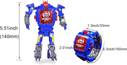 Vista 6 de Creative Robot Transformer - Reloj de pulsera digital para niños de 2 a 14 años, color azul, Digital