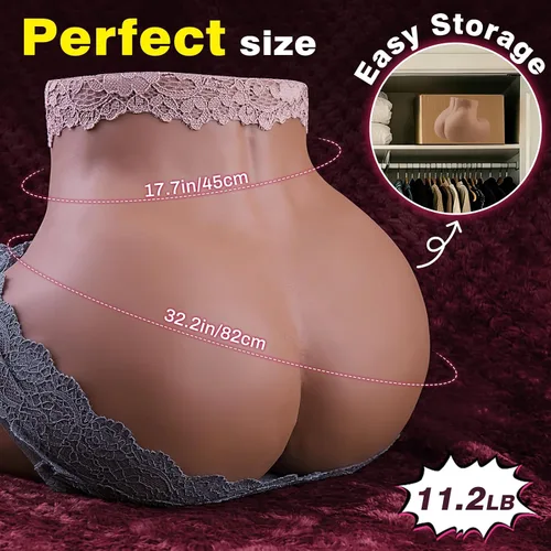 Vista 6 de Masturbador masculino realista de 11.2 libras con vagina y ano, muñeca sexual de bolsillo, coño, masturbadores realistas de nalgas prominentes