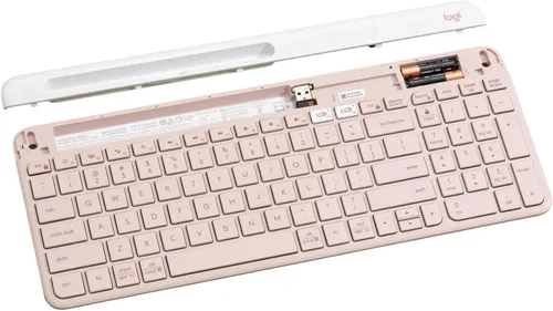 Vista 9 de Logitech K585 Teclado inalámbrico delgado multidispositivo, soporte integrado para dispositivo; para laptop, tableta, escritorio, teléfono